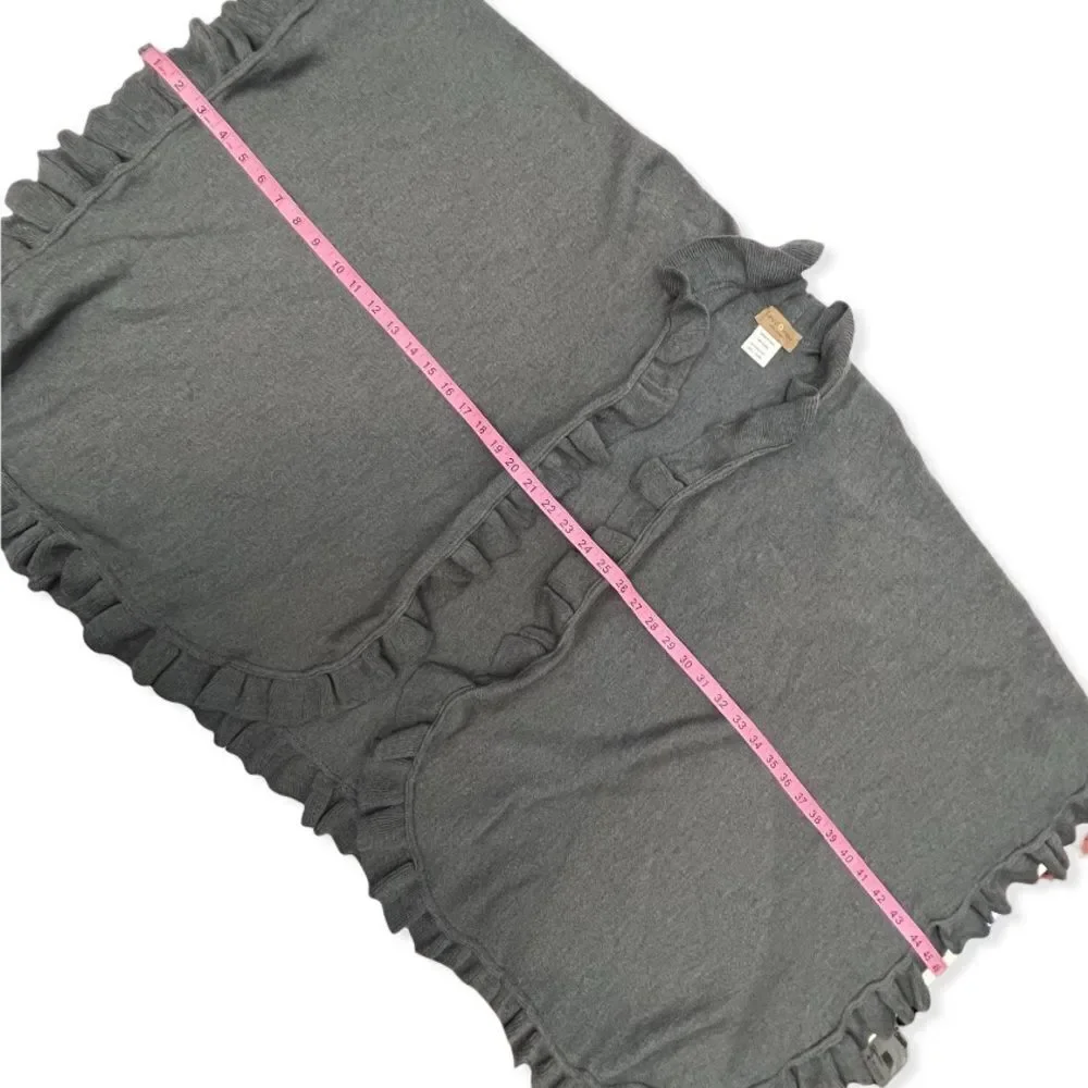 Lane d'Olimpia Made in Italy Ruffled Italian Wool Wrap Poncho